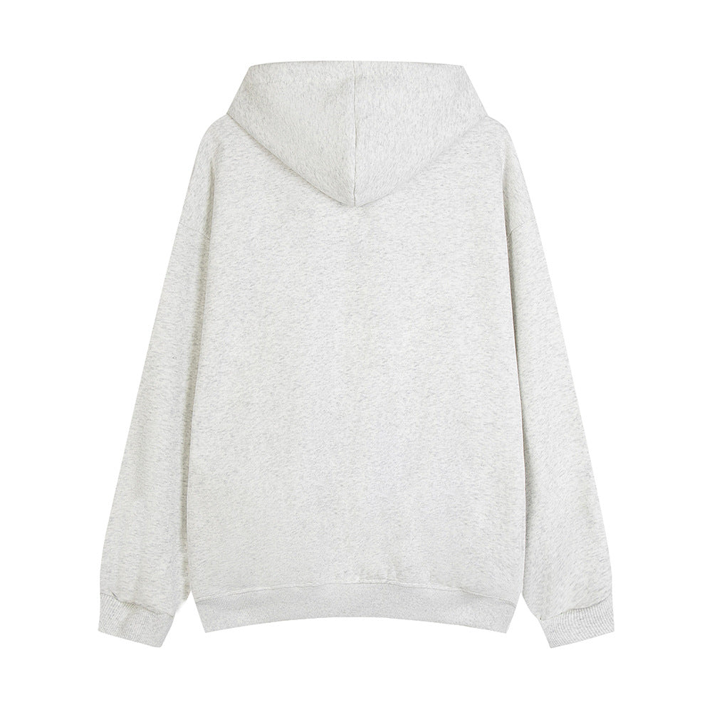 Loose Casual Letter Print Zipper Sweater