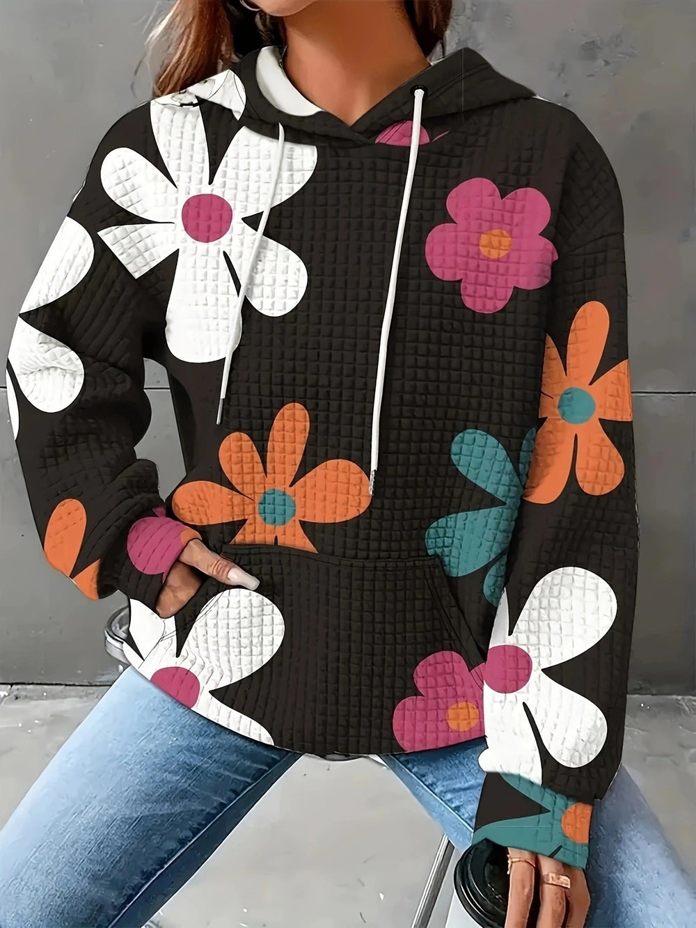 Hooded Sweatshirt Digital Printing Casual Women's Hooded Sweatshirt
