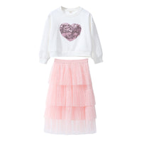 Sequin Love Girl Pullover Fashionable Stylish Clothing Fashionable