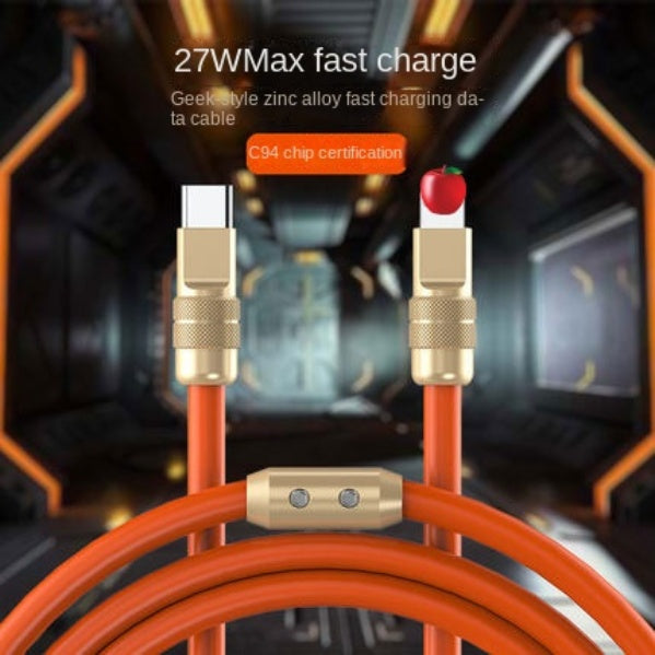 Zinc Alloy Silicone Data Cable