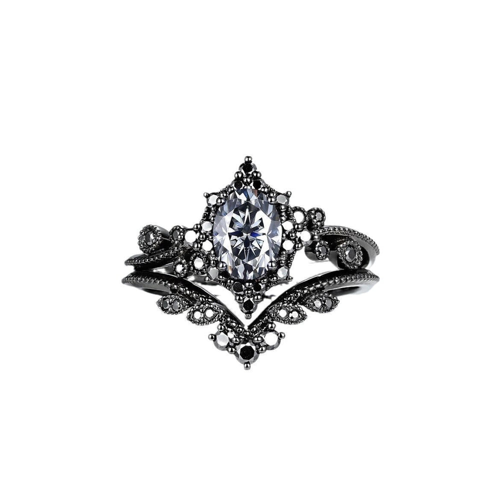 European And American Style Women Wedding Couple Couple Rings Fashion Zircon Ring Set