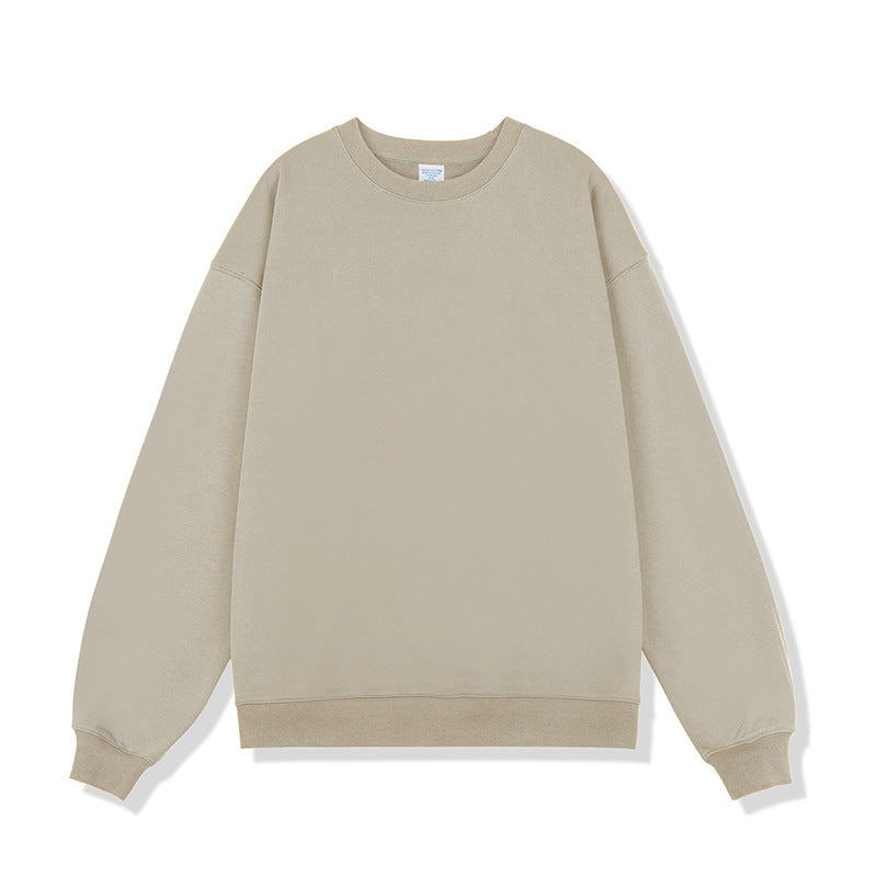 Solid Color Round Neck Men's Sweater Heavy Thickening American Fashion Brand Loose