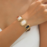 Retro-style Fashion Natural Stone Geometric Crystal Glass Bracelet