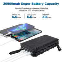 20,000mAh Foldable Solar-Powered Power Bank With Wireless Charging