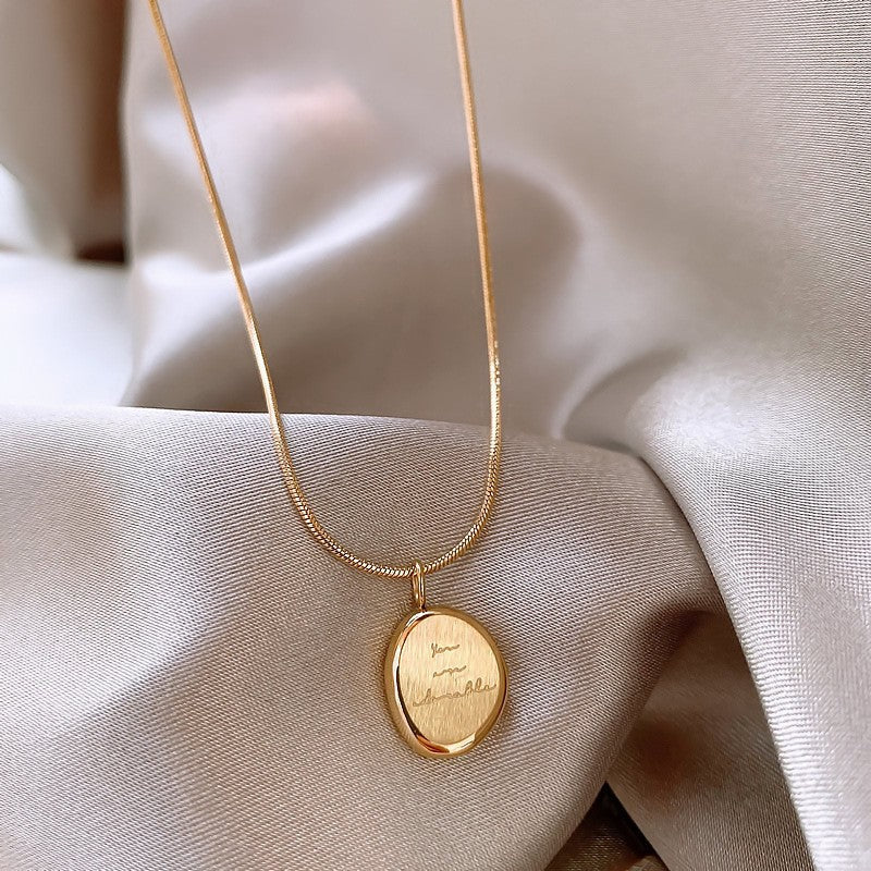 High-end Gold Pendant Titanium Steel Necklace Accessory
