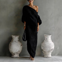 Off-Shoulder Long-Sleeve Dress for Women