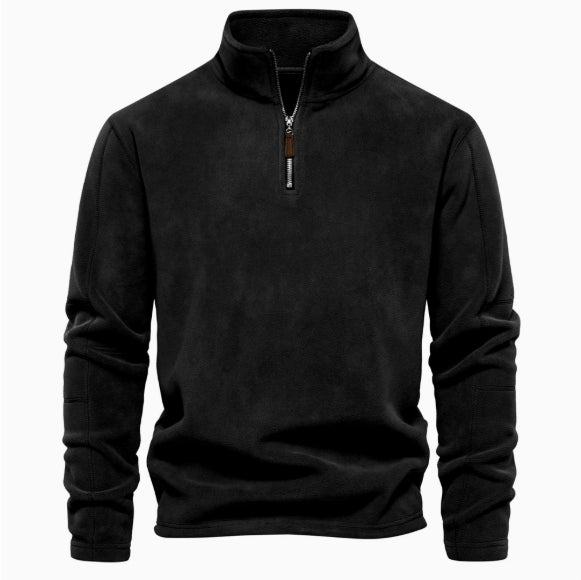New Mens Long-sleeve Hoodie With A Stand-up Collar And A Half-zip
