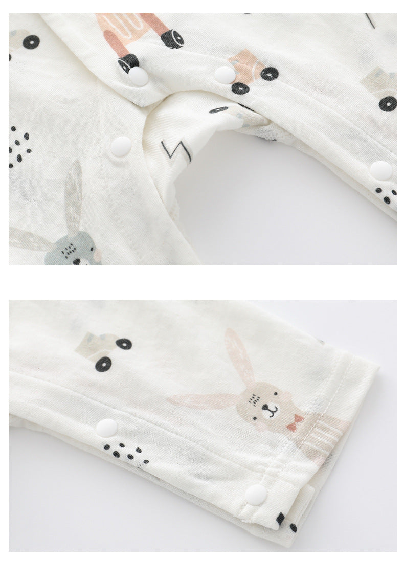 Soft Bamboo Baby Romper Long Sleeve Cute Print Newborn Clothes Unisex