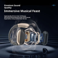 Ear-mounted LCD New Touch Color Screen Open Non In-ear OWS Noise Reduction New AI Translation Headphones