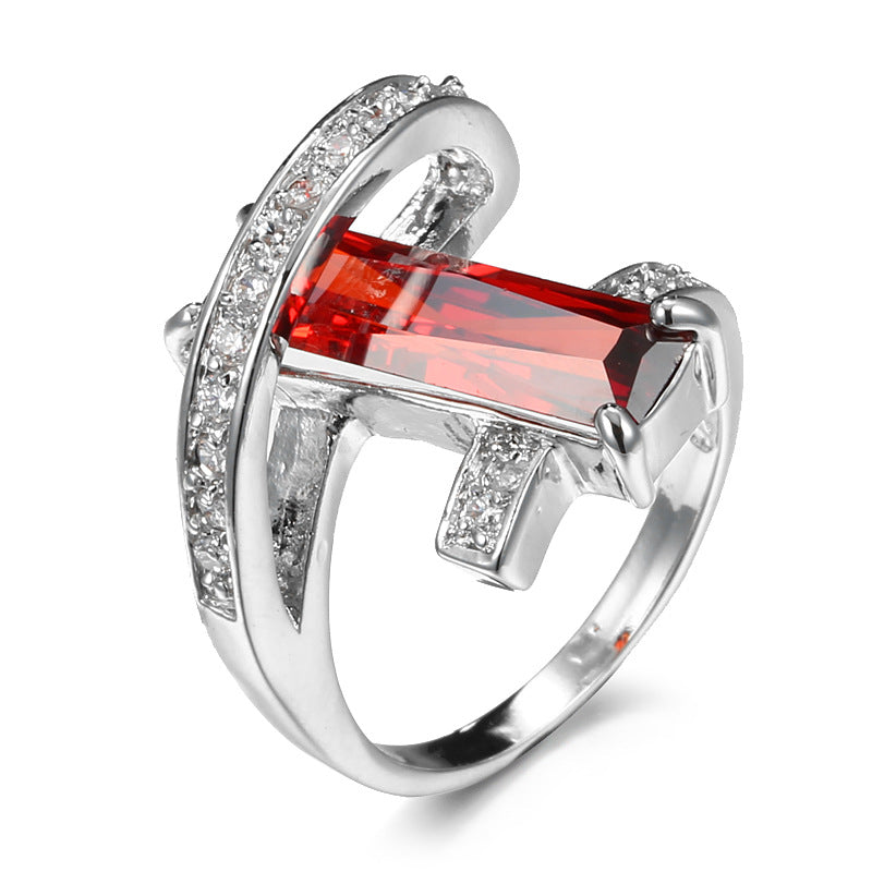 New Product Creative Fashion Rectangle Zircon Ring