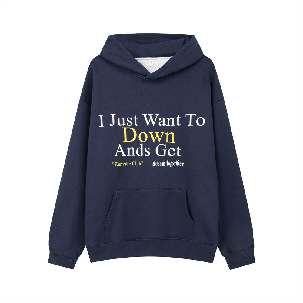 American Print Letter Pullover Sweatshirt Men
