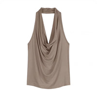 Spicy Girl-fit Sexy Boatneck Halterneck Sleeveless Top