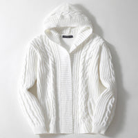European And American Mens Twisted-knit Cardigan Sweater