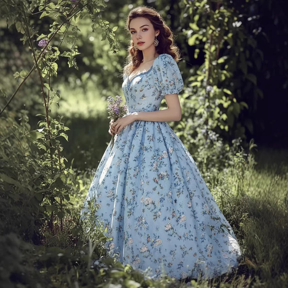 Womens Plus-Size Bohemian V-Neck Printed Short-Sleeve Dress
