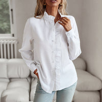 Elegant Striped Ruffle Button-Up Shirt for Women
