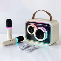 Bluetooth-compatible Speaker Colorful RGB Portable Karaoke Wireless Stereo