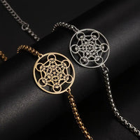 Womens Hollow Ring Six-Loop Pendant Bracelet