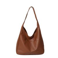 Large-Capacity Retro Solid-Color Textured Simple Casual Tote Bag