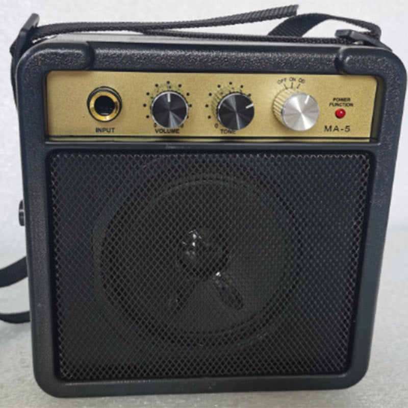 Portable Mini Electric Guitar Amplifier Retro Wooden Travel Speaker