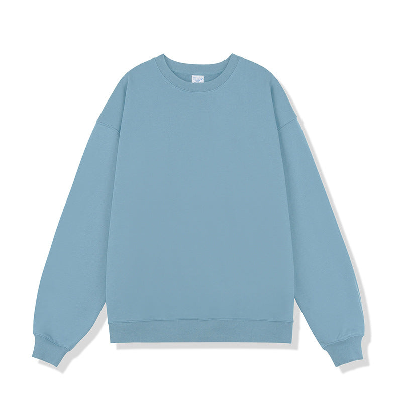 Solid Color Round Neck Men's Sweater Heavy Thickening American Fashion Brand Loose