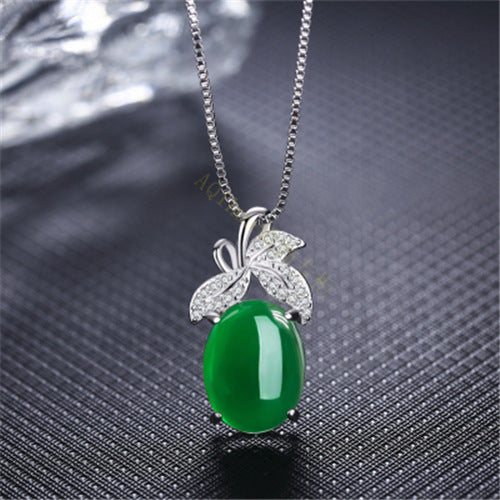 Waterdrop Blossom Carnelian Pendant With Green Chalcedony