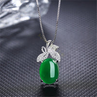 Waterdrop Blossom Carnelian Pendant With Green Chalcedony