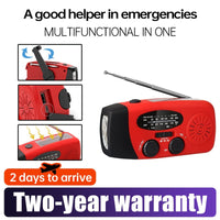 Portable Solar Emergency Weather Radio, Hand-cranked, AM Or FM Channels, NOAA Survival Radio, With LED Flashlight, 2000 MAh Rechargeable Battery, Suitable For Smartphones, Suitable For Home, Outdoor C