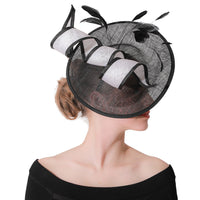 Mesh Bridal Hair Accessories Banquet Party Performance Black And White Top Hat