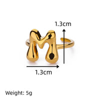 Cute Bubble Letters Ring Gold 18K Gold Plated Ring
