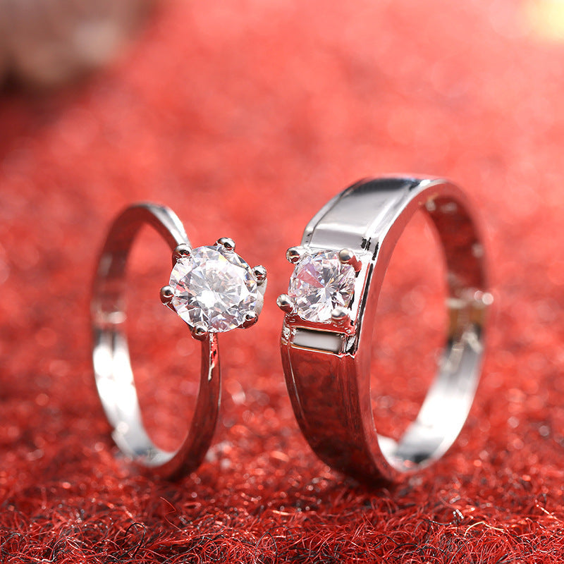 Women's Diamond  Ring Moissanite Couple Couple Rings SATINE Six-claw