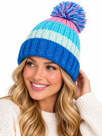 Women's  Waterproof Striped Knit Winter Beanie  (Delivery 3-5 Days Only For UK)