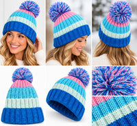 Women's  Waterproof Striped Knit Winter Beanie  (Delivery 3-5 Days Only For UK)