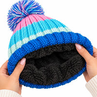 Women's  Waterproof Striped Knit Winter Beanie  (Delivery 3-5 Days Only For UK)